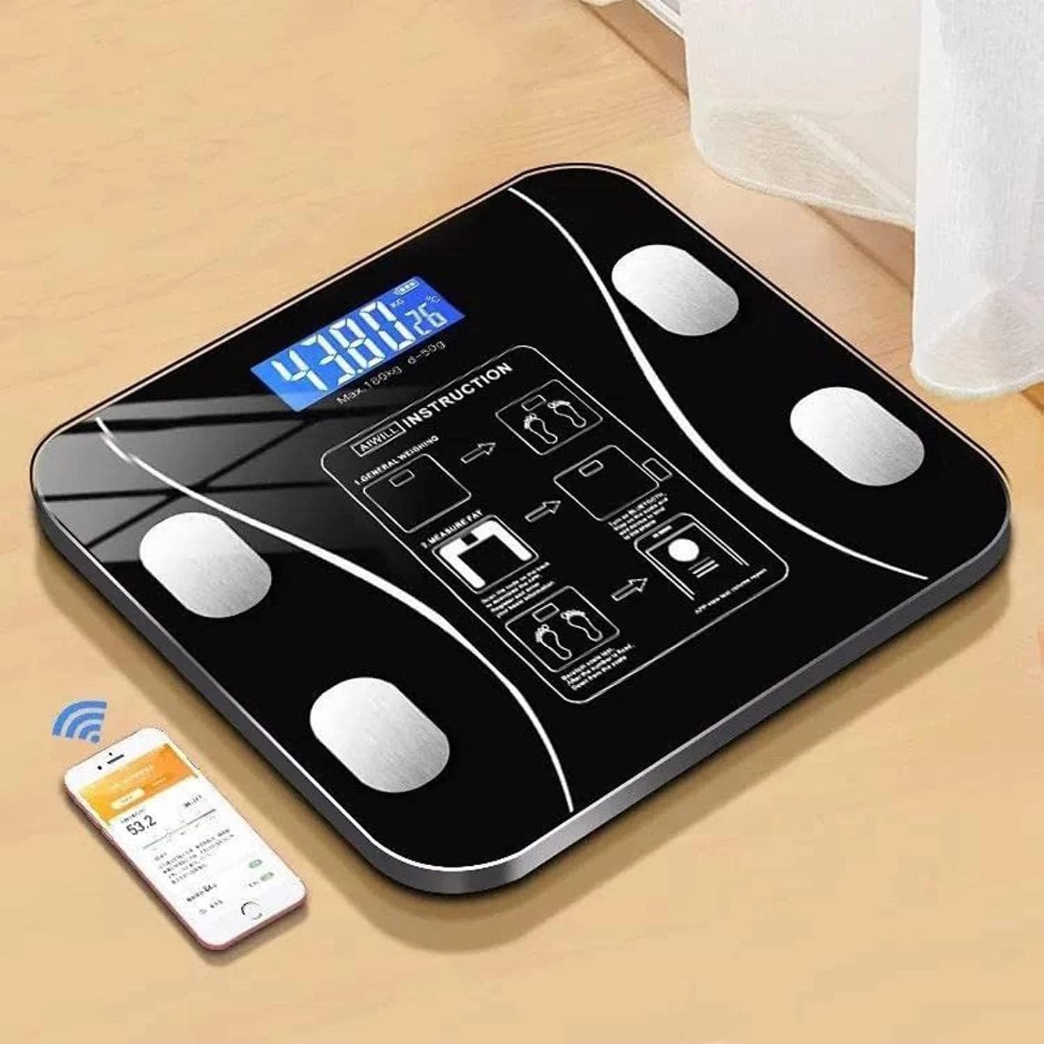 Smart Digital Body Weight & Body Fat Scale with App