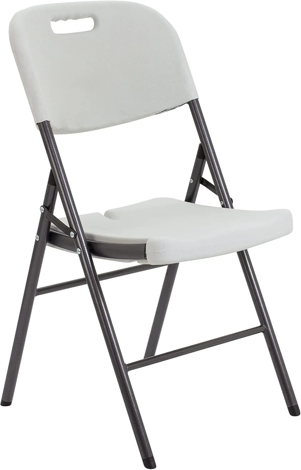 Steel Frame Folding Chair with Comfortable HDPE Seat – Gray